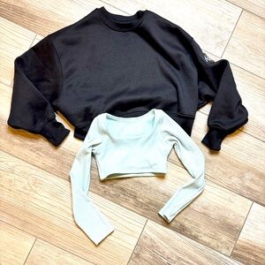 Kids Dance tops- Black and light blue